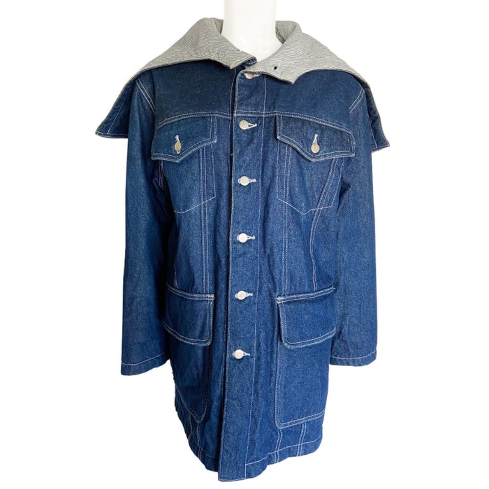 ISSEY MIYAKE 80’S SPLIT HOOD REVERSIBLE DENIM CHORE JACKET